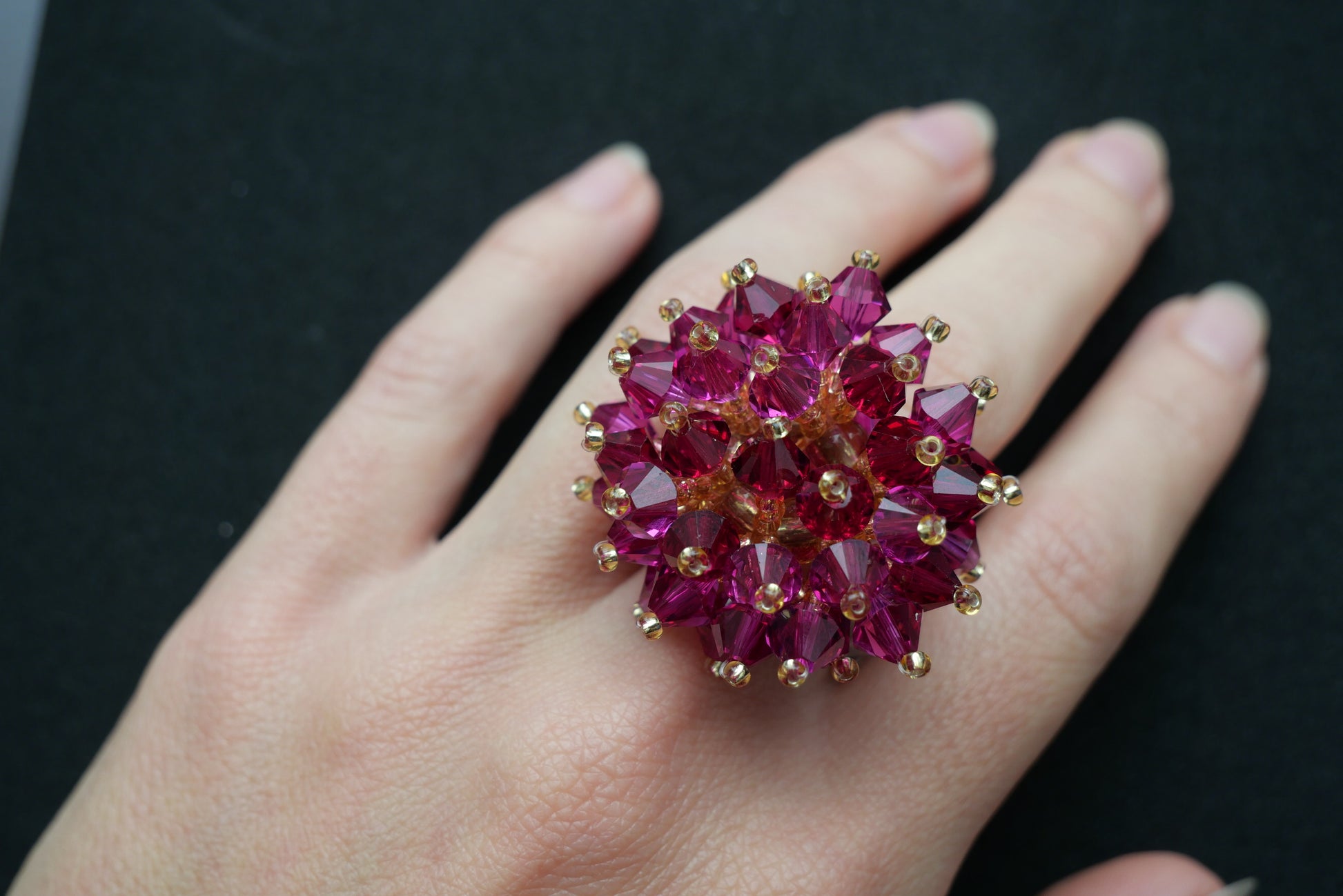 Dark Rose Bubbles ring