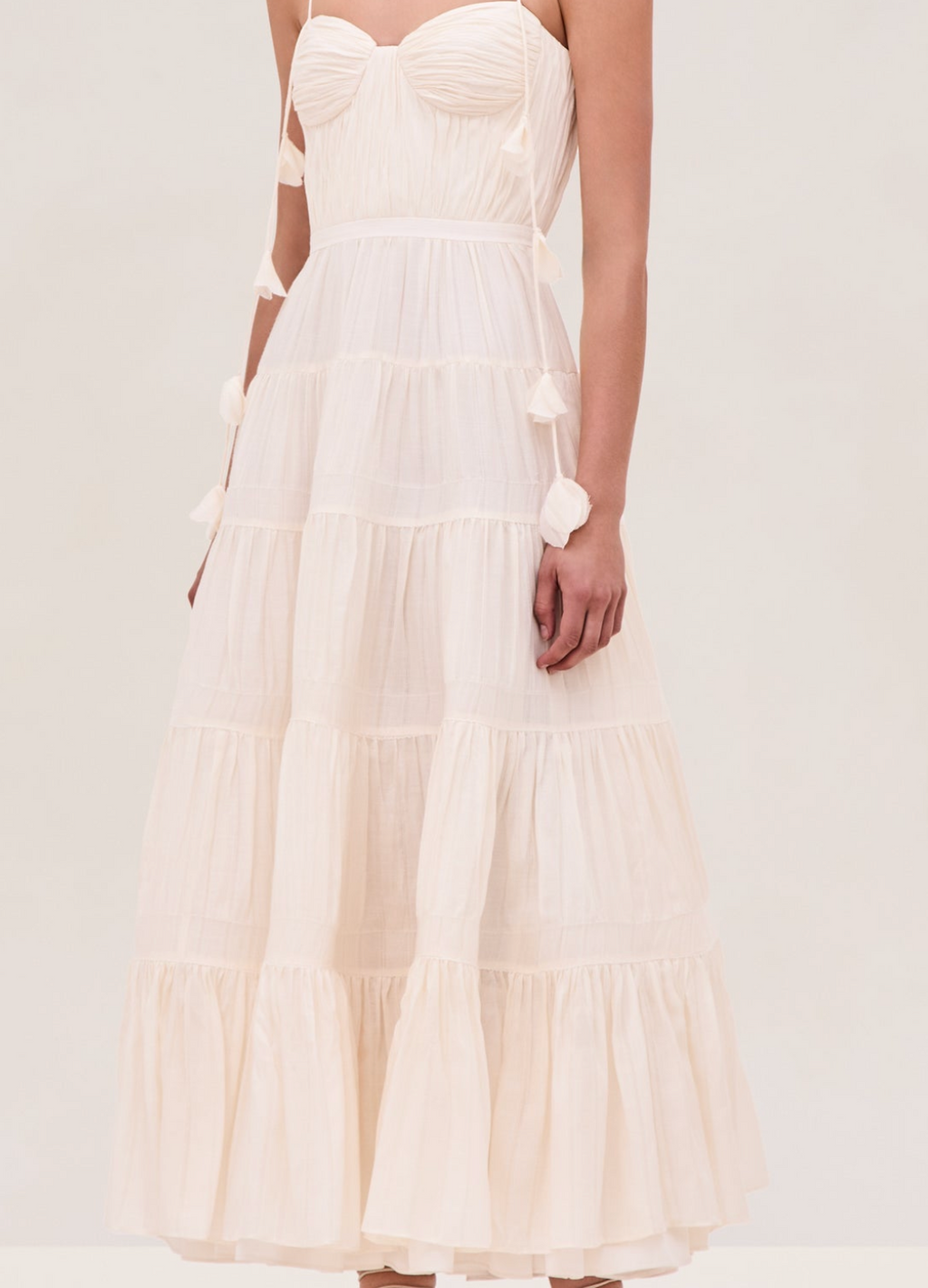 Gienna Midi Dress in Alabaster