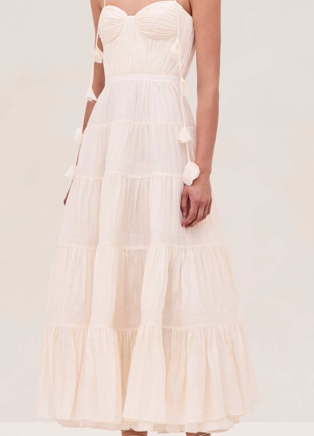 Gienna Midi Dress in Alabaster