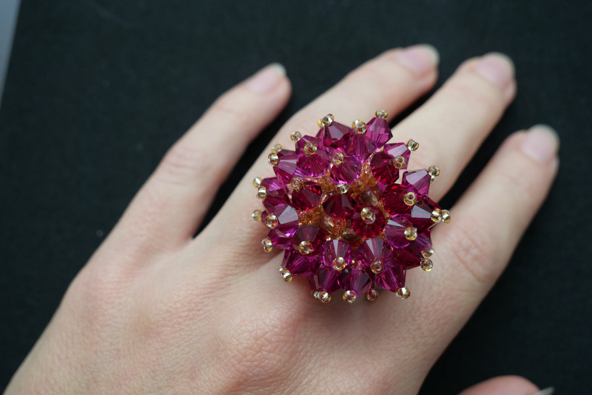 Dark Rose Bubbles ring